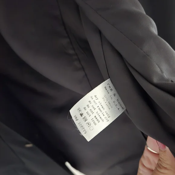 Rag & Bone Double Breasted Black Blazer Brass Buttons Emile Tia Andie Size 8 - Picture 9 of 10